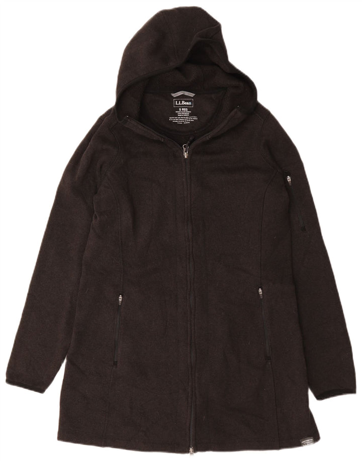 Sobretudo feminino com capuz L.L.Bean UK 10 poliéster cinza pequeno