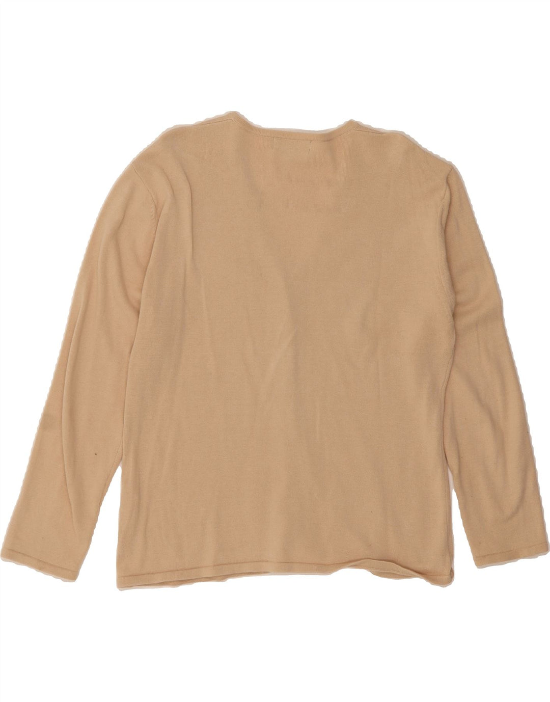 VINTAGE Womens Cardigan Sweater UK 18 XL Beige Cotton Vintage Vintage and Second-Hand Vintage from Messina Hembry 