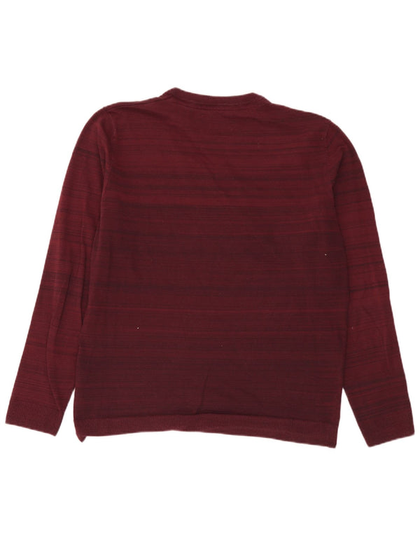 Suéter masculino Jack & Jones com gola redonda e algodão risca de giz Borgonha XL