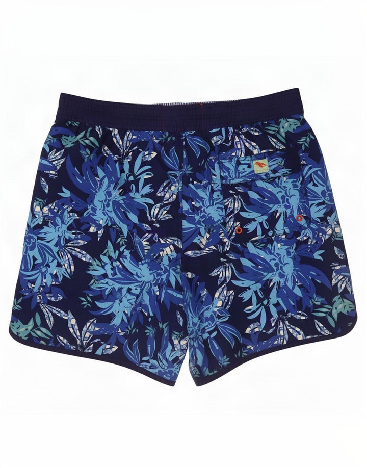 Shorts de natação masculino Ted Baker tamanho 4 poliéster floral azul grande