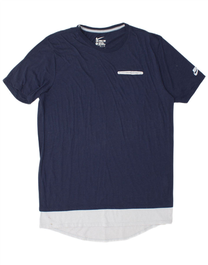 Camiseta masculina Nike Athletic Cut Top XL azul marinho colorblock poliéster