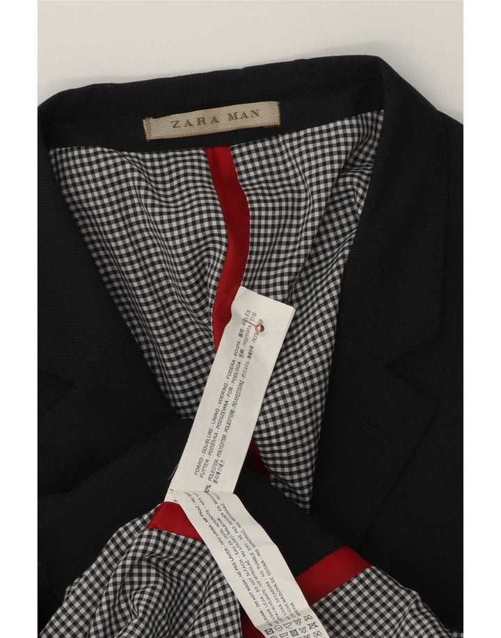 Jaqueta blazer masculina Zara com 2 botões UK 38 poliéster cinza médio