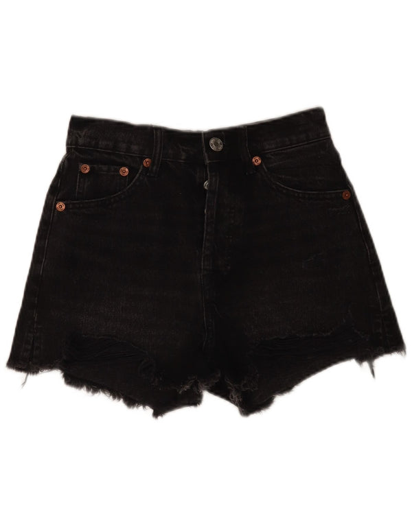 Shorts jeans feminino Zara EU 34 2XS W24 preto