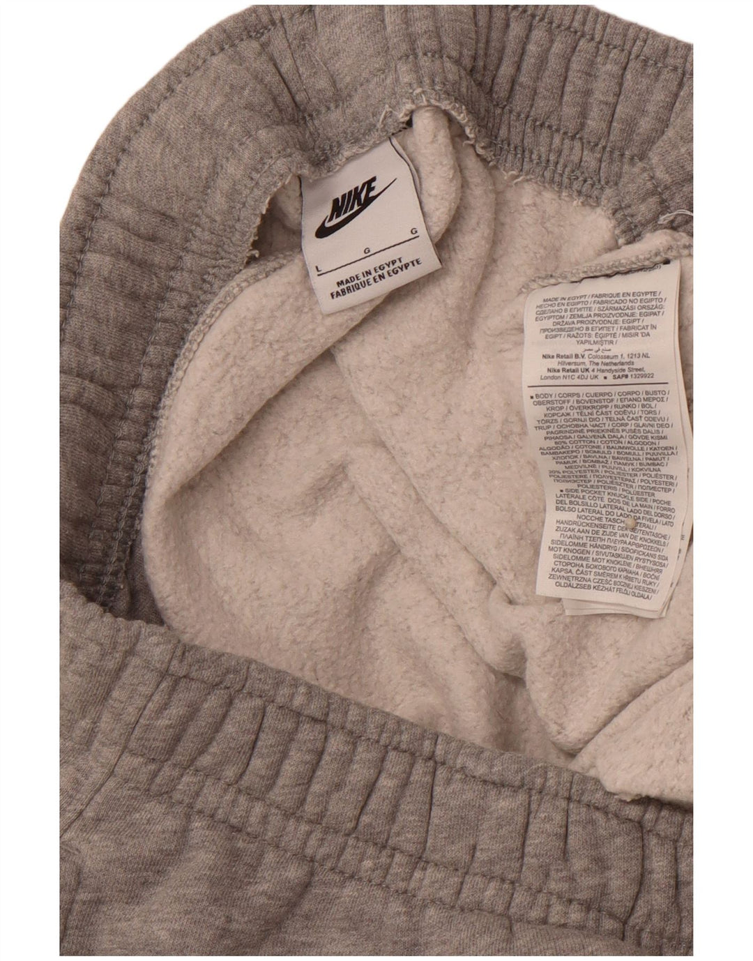 Calça de treino masculina NIKE Joggers grande cinza algodão