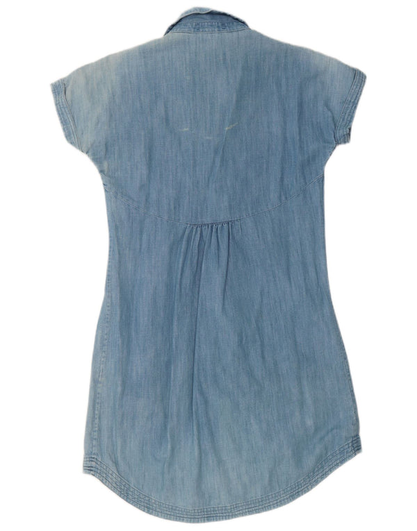 Vestido jeans feminino Fat Face UK 12 algodão azul médio