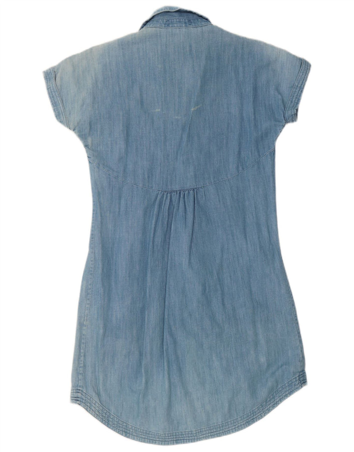 Vestido jeans feminino Fat Face UK 12 algodão azul médio