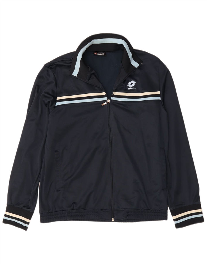 Lotto Womens Tracksuit Top Jacket UK 18 XL azul marinho poliéster listrado
