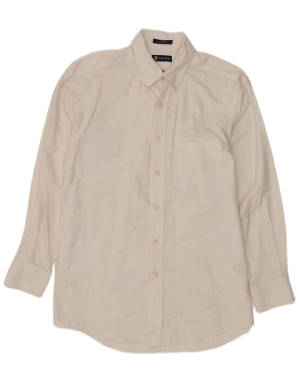 Camisa masculina Chaps tamanho 15 1/2 algodão branco médio