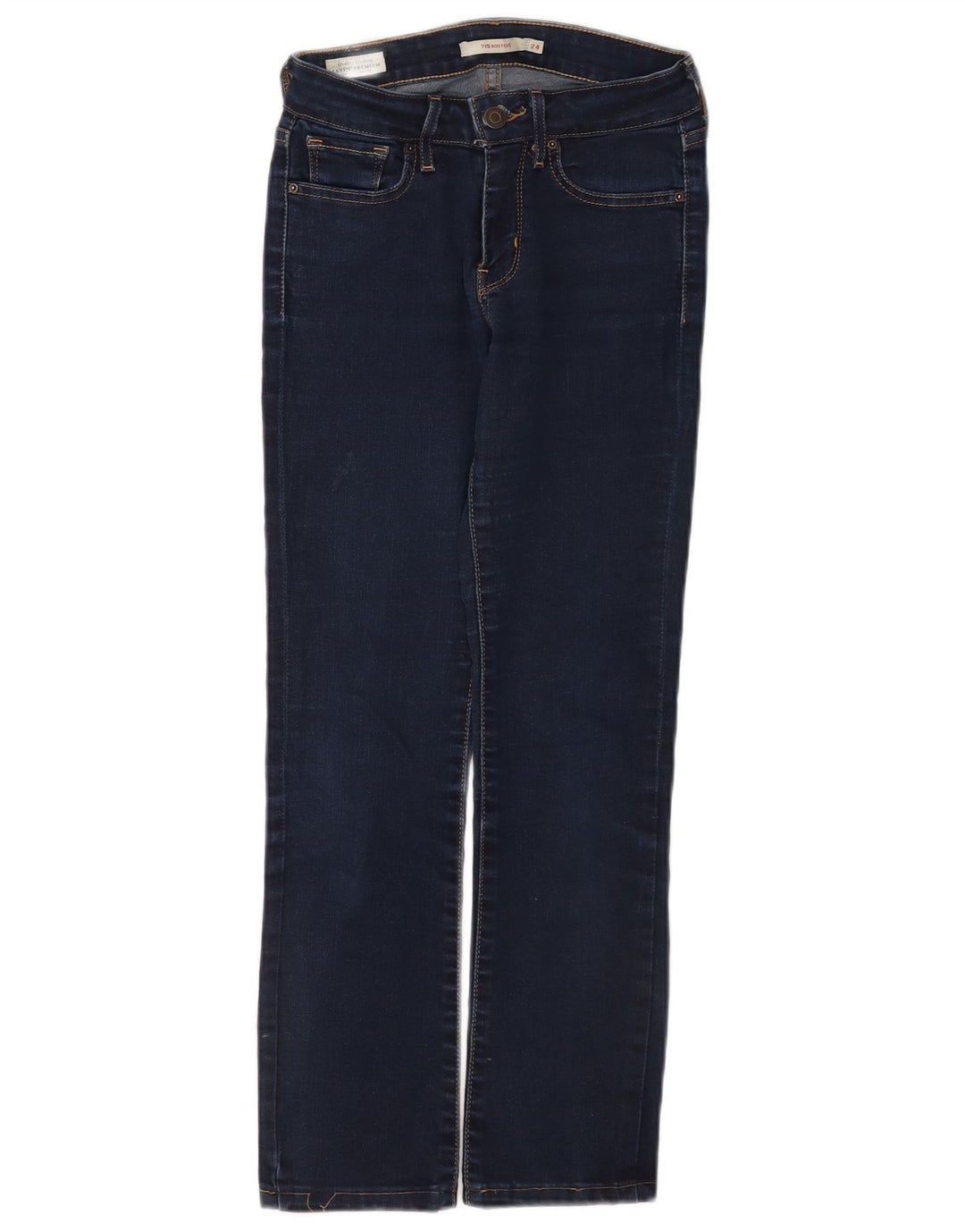 Calça jeans feminina Levi's 715 Bootcut W24 L26 azul marinho algodão