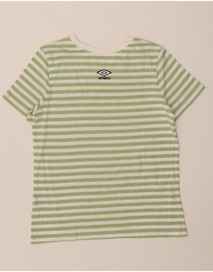 Camiseta feminina gráfica UMBRO Reino Unido 12 listrado verde médio