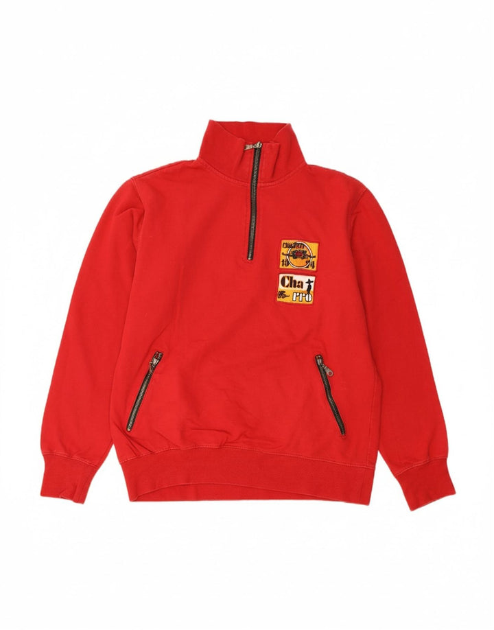 Moletom masculino CHARRO com zíper e gola redonda, pequeno algodão vermelho