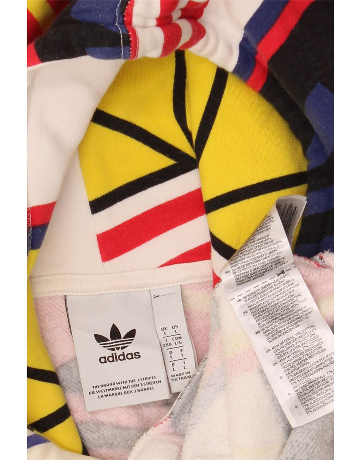 Adidas masculino gráfico moletom com capuz grande algodão colorblock multicolorido