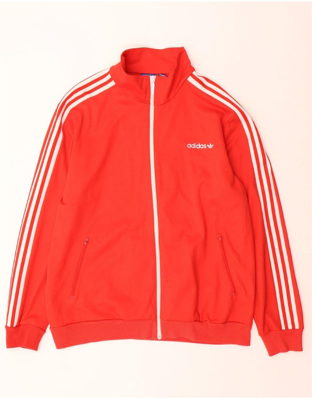ADIDAS Mens Tracksuit Top Jacket XL Vermelho Algodão