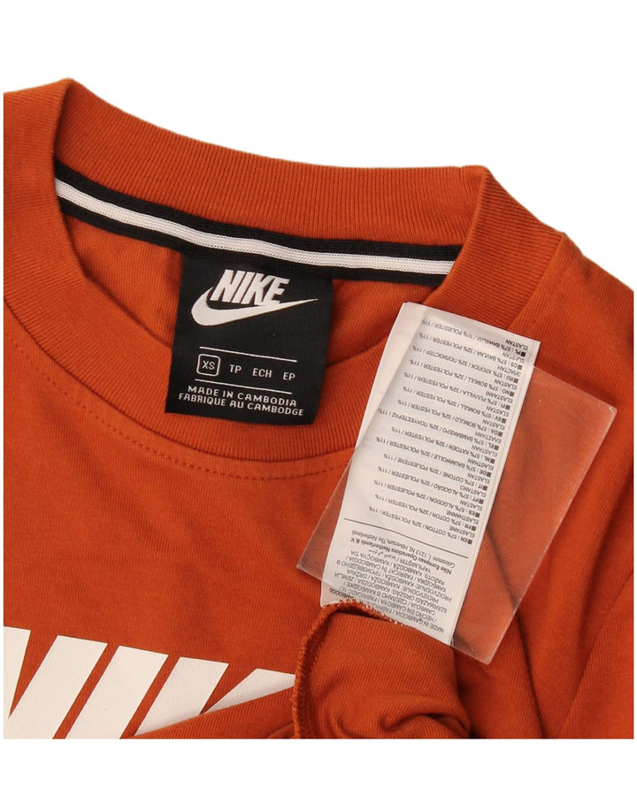 Body gráfico feminino Nike UK 6 XS laranja algodão