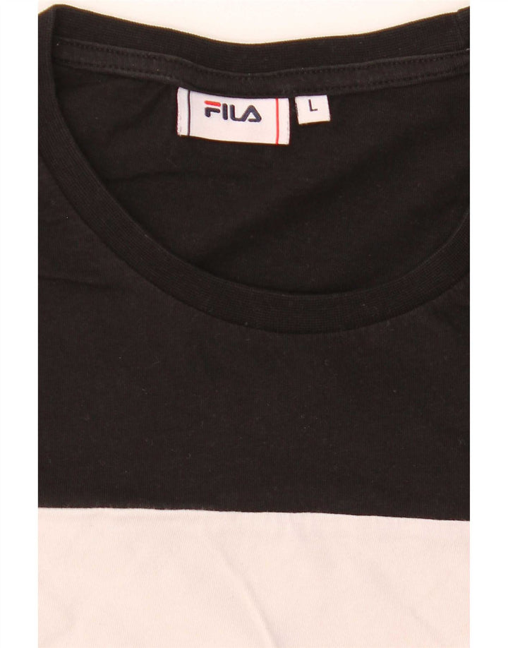 Camiseta masculina Fila Graphic Top grande bloco colorido multicolorido