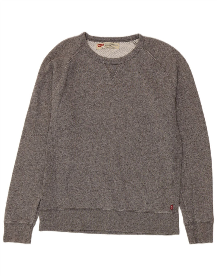 Moletom masculino LEVI'S com ajuste padrão, algodão manchado cinza médio