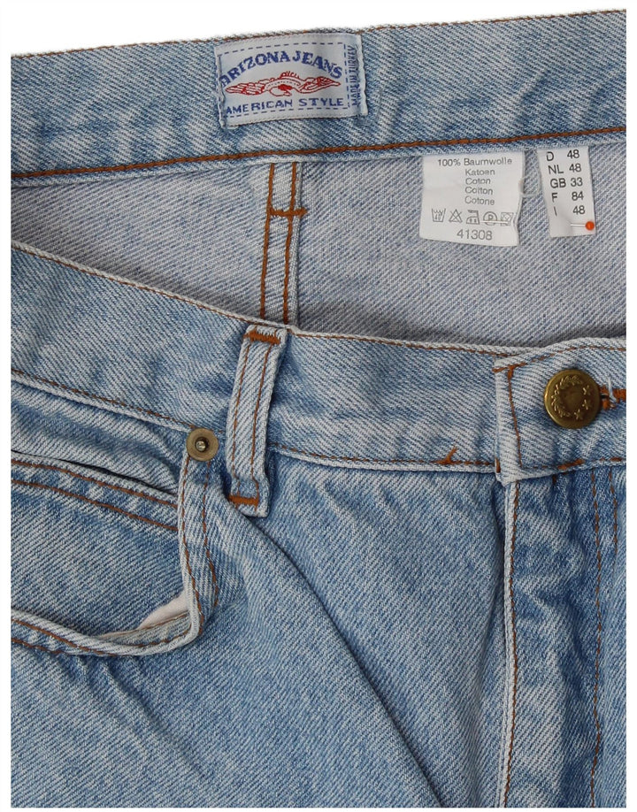 Shorts jeans feminino de cintura alta ARIZONA W33 grande algodão azul