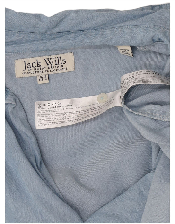 Pulôver feminino Jack Wills manga 3/4 oversized Reino Unido 12 azul médio