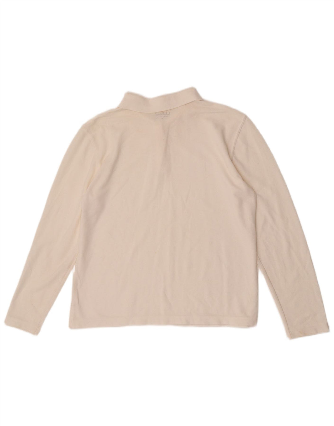 Camisa polo feminina de manga comprida L.L.Bean UK 14 médio branco