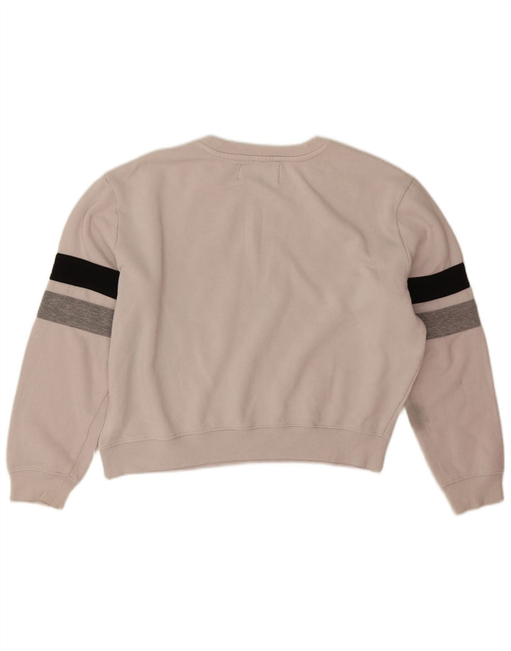 Fila moletom feminino oversized crop suéter UK 16 grande off white
