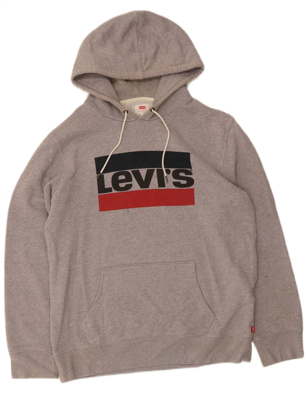Suéter com capuz gráfico masculino Levi's grande algodão cinza