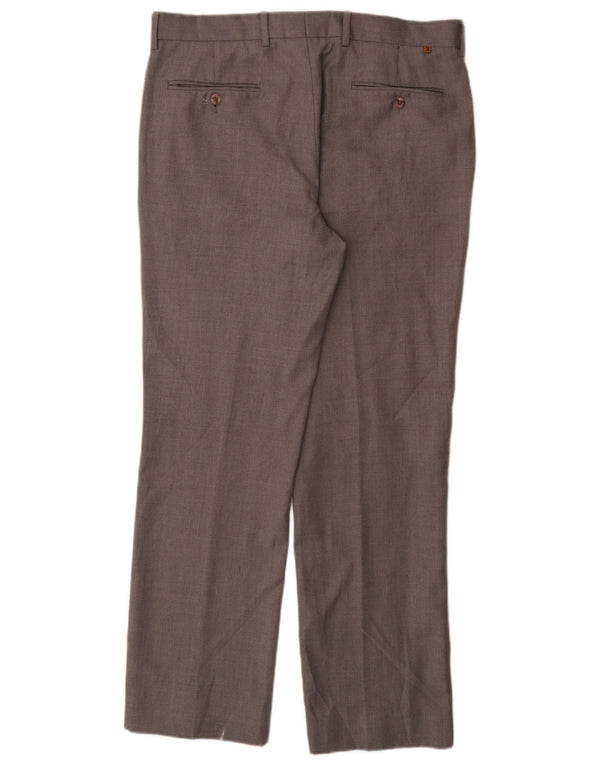 Calça masculina Farah de terno reto W36 L33 poliéster cinza