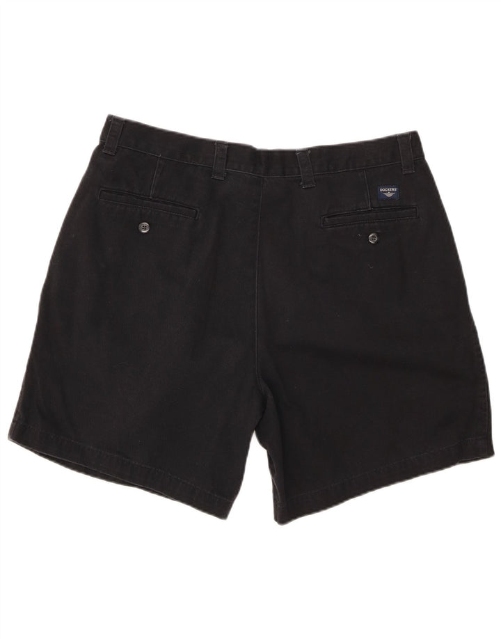 DOCKERS Masculino Pegged Chino Shorts W36 Grande Algodão Preto