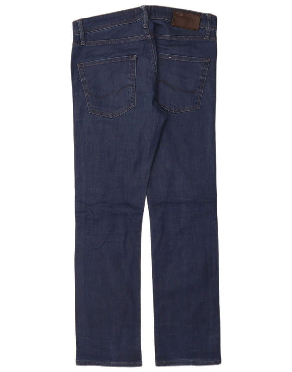 Jack & Jones Mens Clark Straight Jeans W32 L32 Blue Cotton