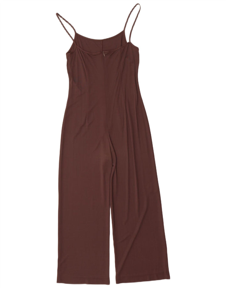 Macacão feminino vintage sem mangas UK 12 marrom médio
