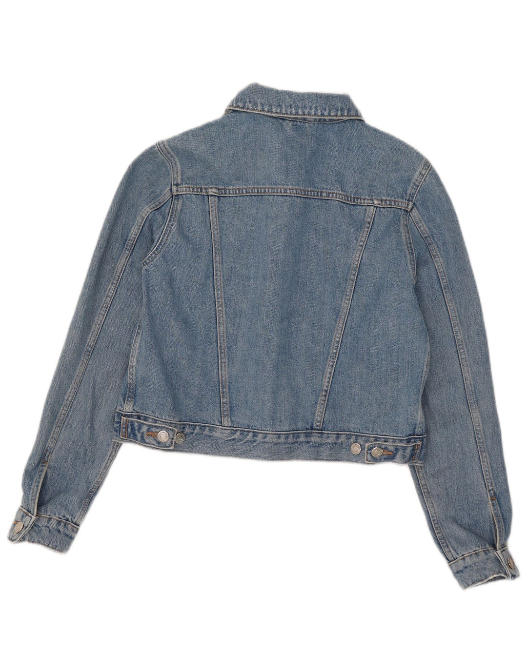Jaqueta jeans feminina Topshop UK 10 algodão azul pequeno