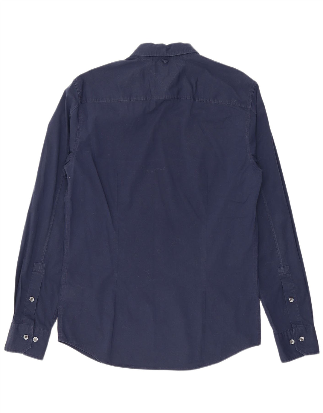 Camisa masculina Tommy Hilfiger Slim Fit médio algodão azul marinho
