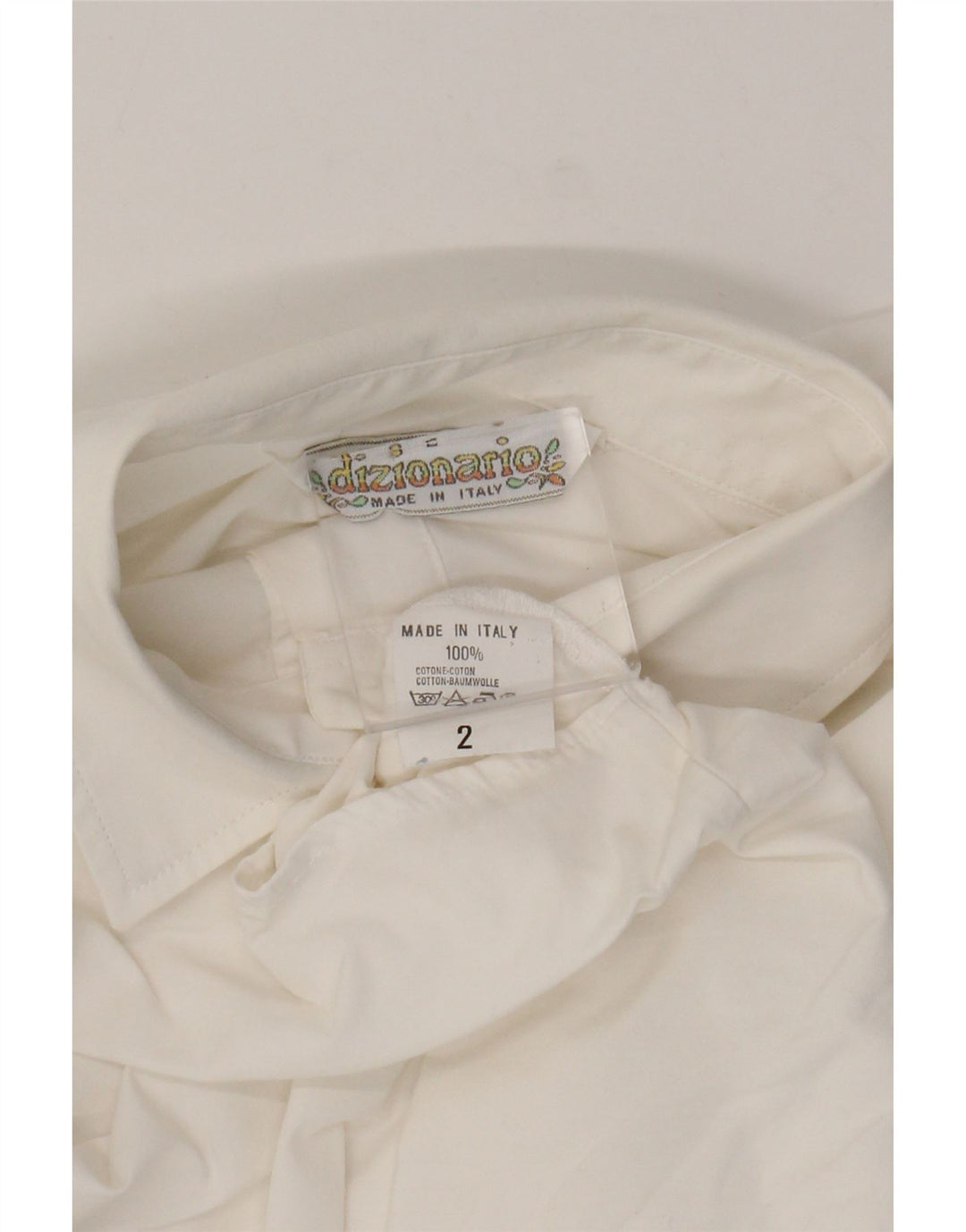 Camisa gráfica feminina vintage Reino Unido 14 grande algodão branco