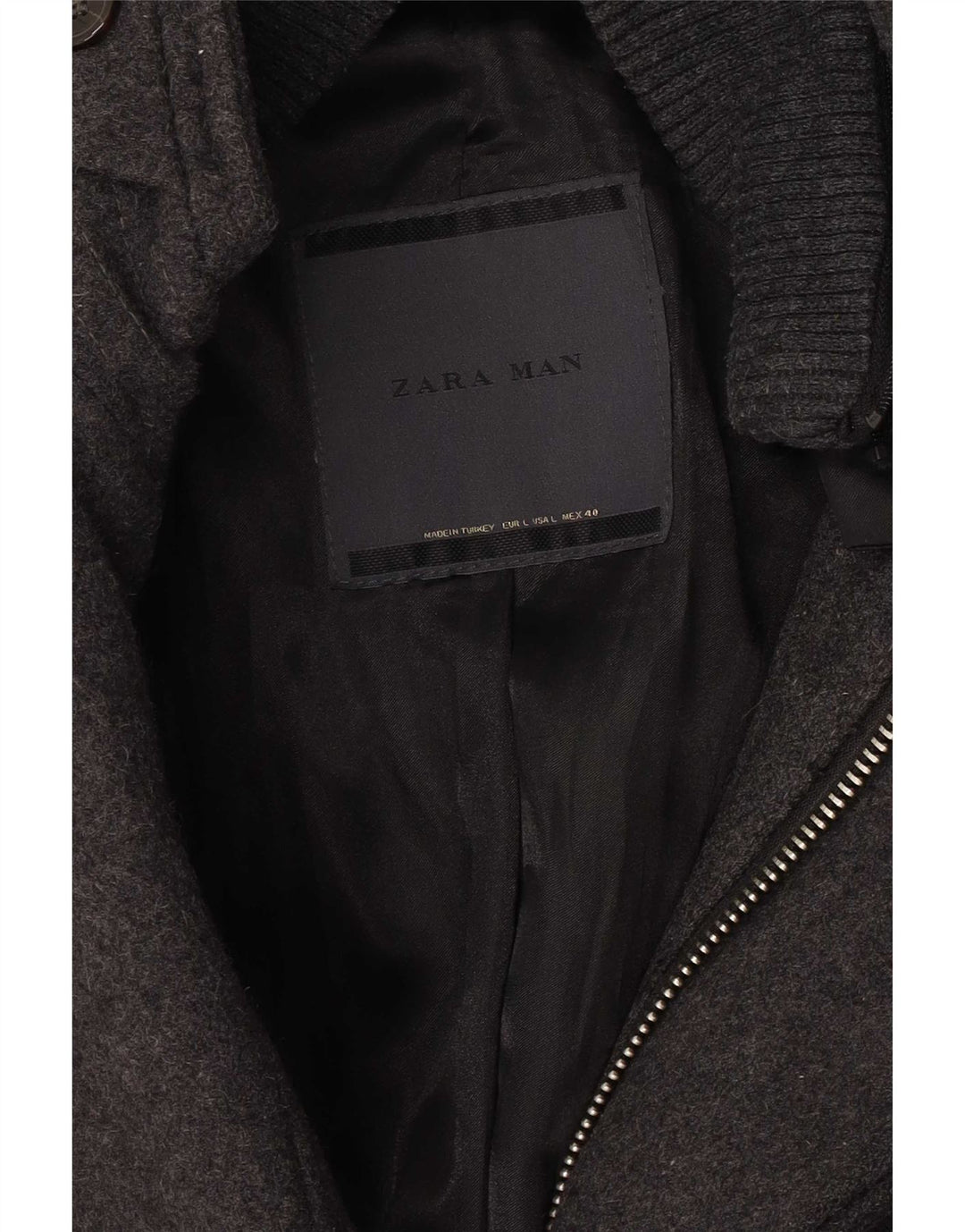 Sobretudo masculino Zara UK 40 grande cinza