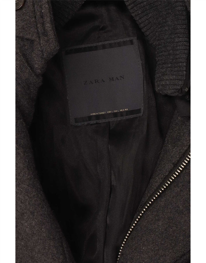 Sobretudo masculino Zara UK 40 grande cinza