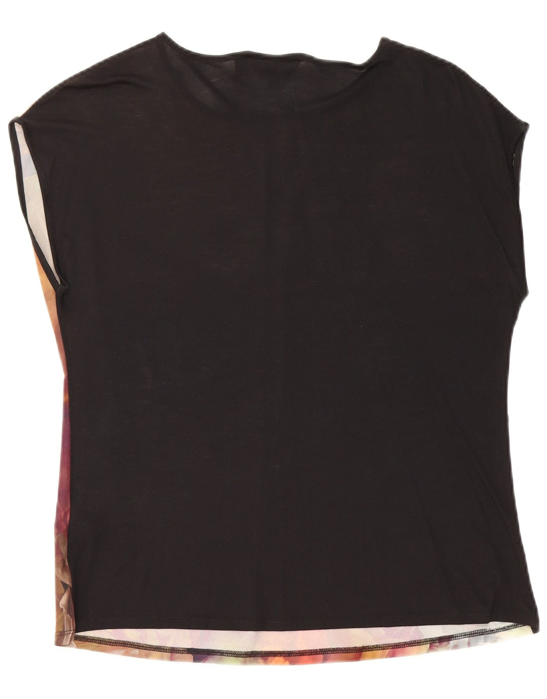 Blusa feminina grande sem mangas TED BAKER tamanho 2 pequeno preto floral
