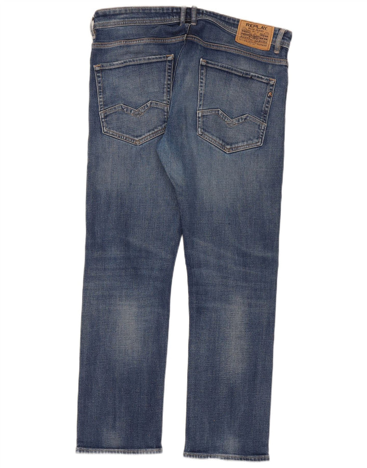 Replay Masculino Rocco Straight Jeans W36 L30 Azul