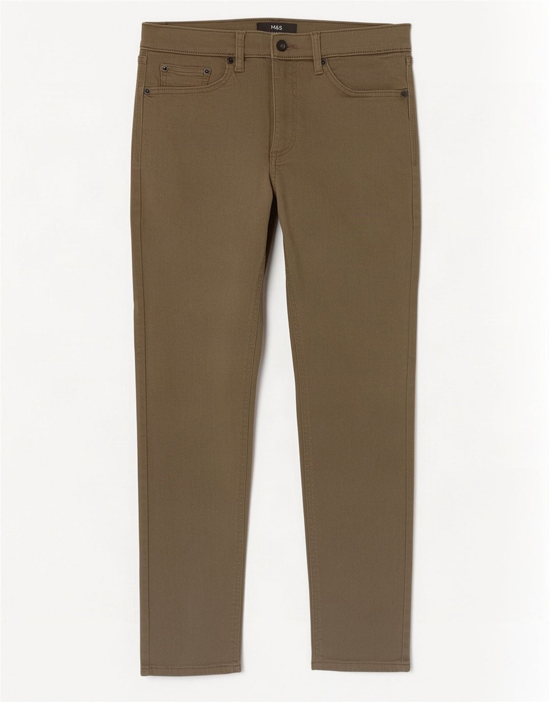 Marks & Spencer Mens Jeans Slim W30 L29 Algodão Cáqui