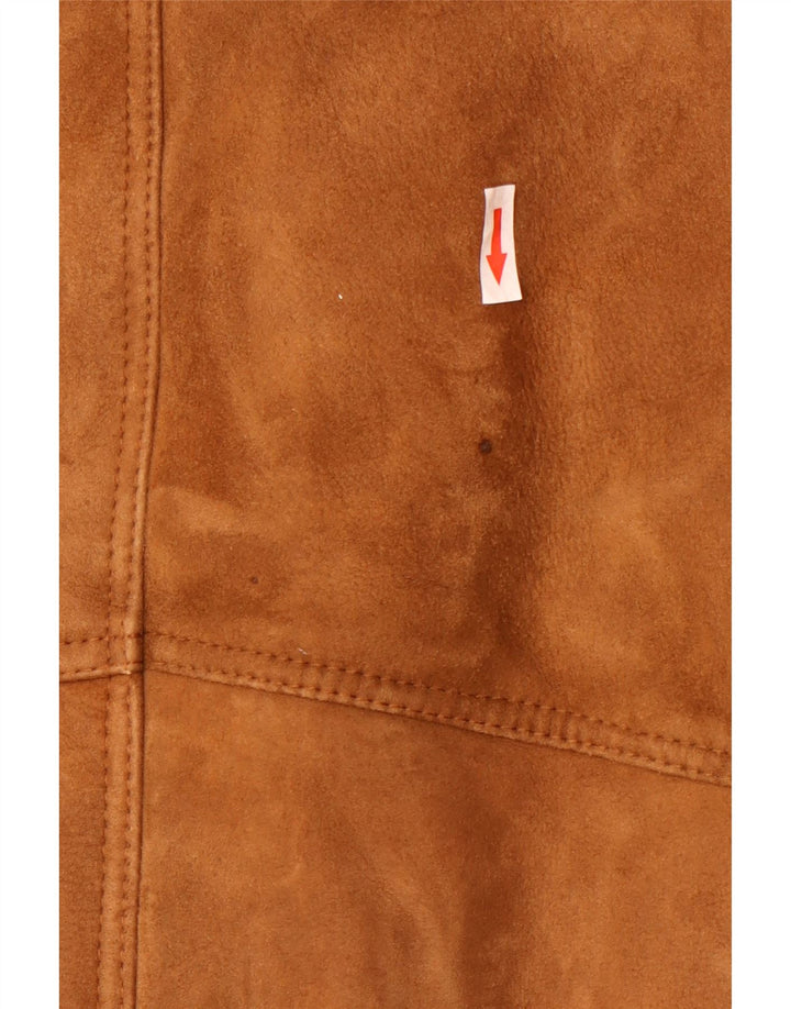 Jaqueta masculina vintage Shearling UK 40 grande marrom