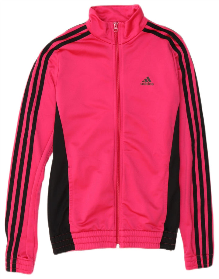 Jaqueta Adidas Meninas Treino Top 13-14 Anos Rosa Colorblock Poliéster