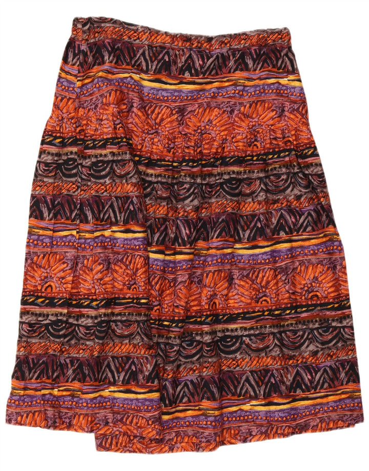Saia feminina VINTAGE com estampa abstrata larga IT 46 grande W36 multicolorida