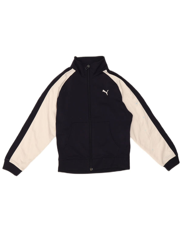 Jaqueta Puma Meninos Treino Top 7-8 Anos Azul Marinho Colorblock
