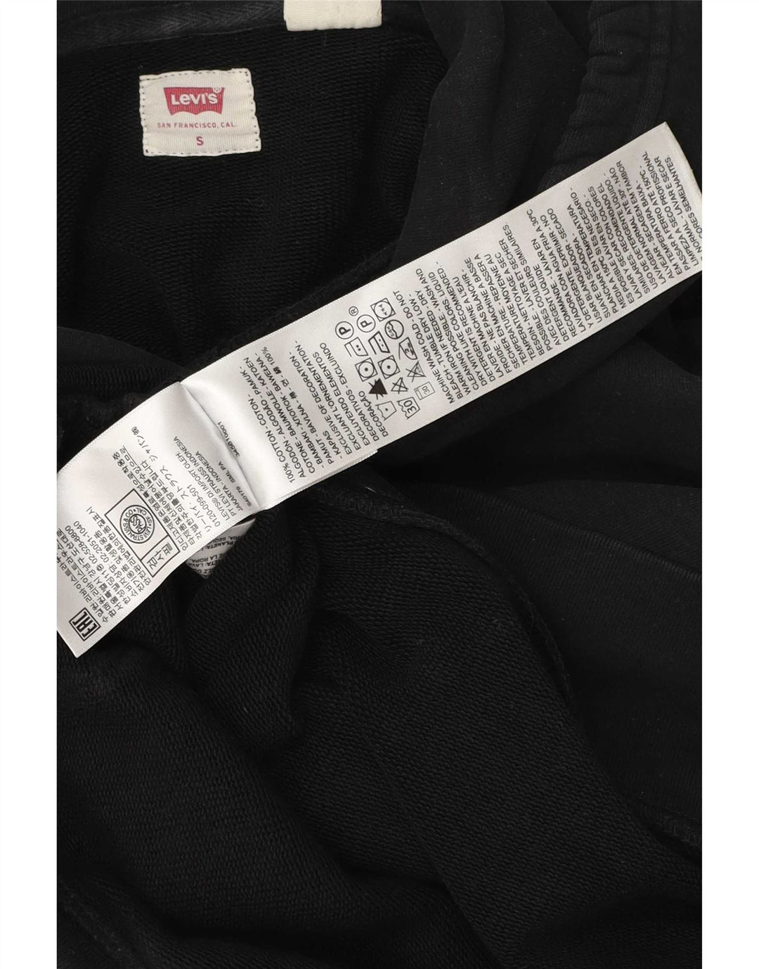 Moletom com capuz masculino Levi's pequeno algodão preto