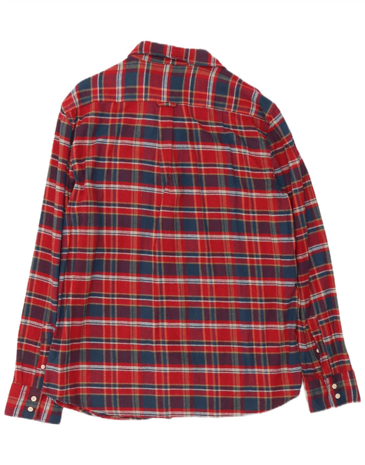 Camisa masculina de flanela Brugi grande algodão xadrez vermelho