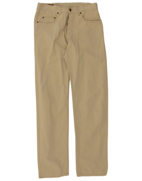 Marlboro Classics Calça masculina reta casual W31 L34 algodão bege