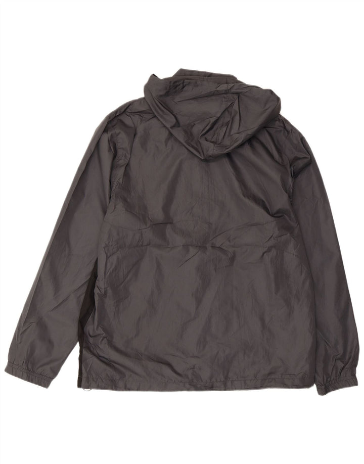 Jaqueta de chuva masculina com capuz REEBOK UK 38 poliéster Colourblock cinza médio