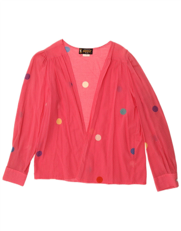 Blusa feminina CONFEZIONI IT 44 médio rosa bolinhas algodão
