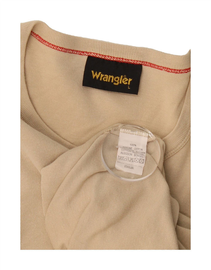 WRANGLER Womens T-Shirt Top UK 14 Large Beige Cotton Vintage Wrangler and Second-Hand Wrangler from Messina Hembry 