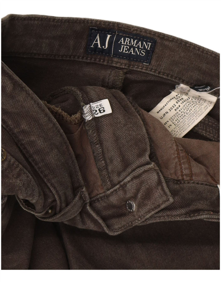 ARMANI Jeans retos femininos W26 L29 algodão cáqui
