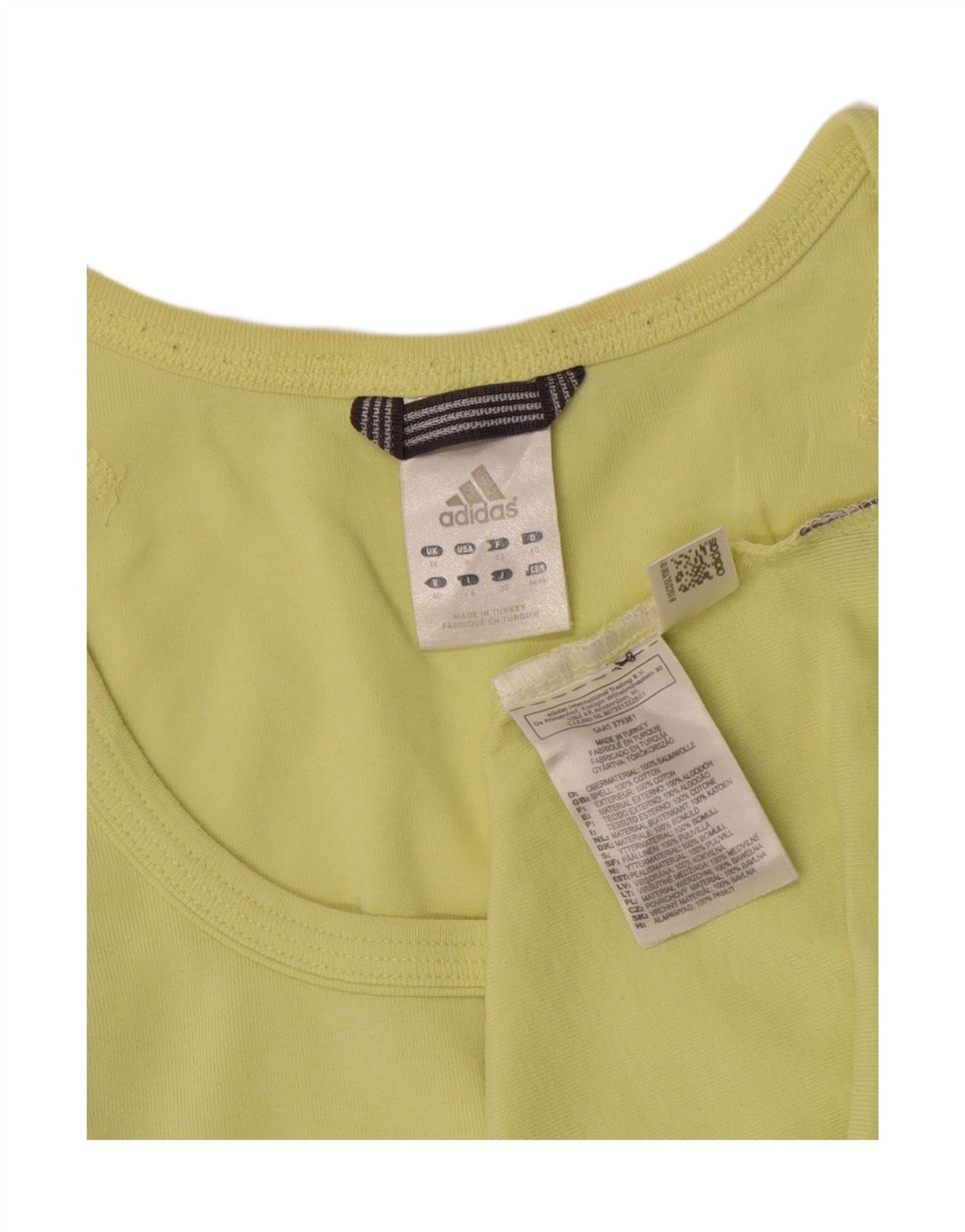 ADIDAS Womens Vest Top UK 14 Médio Algodão Verde