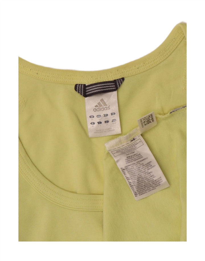 ADIDAS Womens Vest Top UK 14 Médio Algodão Verde